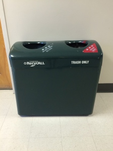 Towson University has multiple recycling recepticles around campus.  Photo by: Allison Bazzle/Towson University Student 